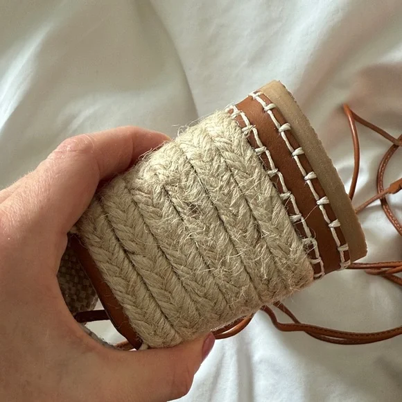 Dark Tan Espadrille Wedge Sandals - Castaner 35 EXCELLENT condition - Picture 7 of 15